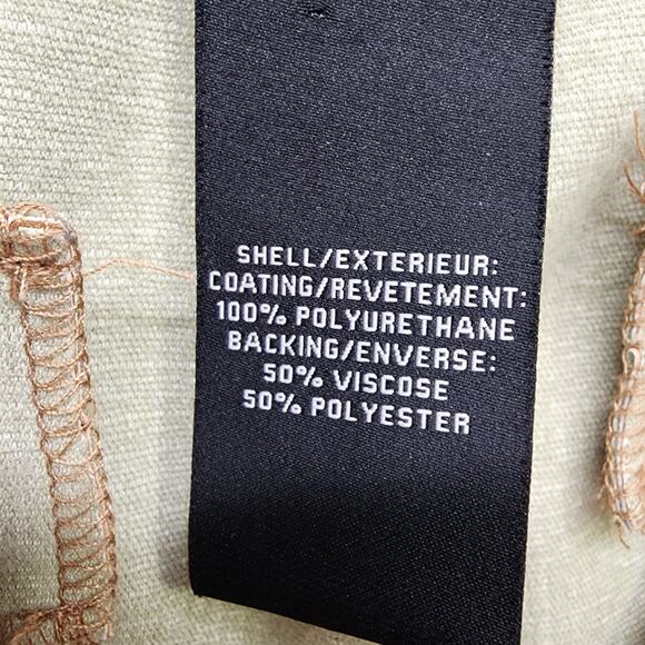 Bagatelle Pants Womens 2X Tan Camel Faux Leather High Rise Wide Leg Crop Stretch - Picture 5 of 11